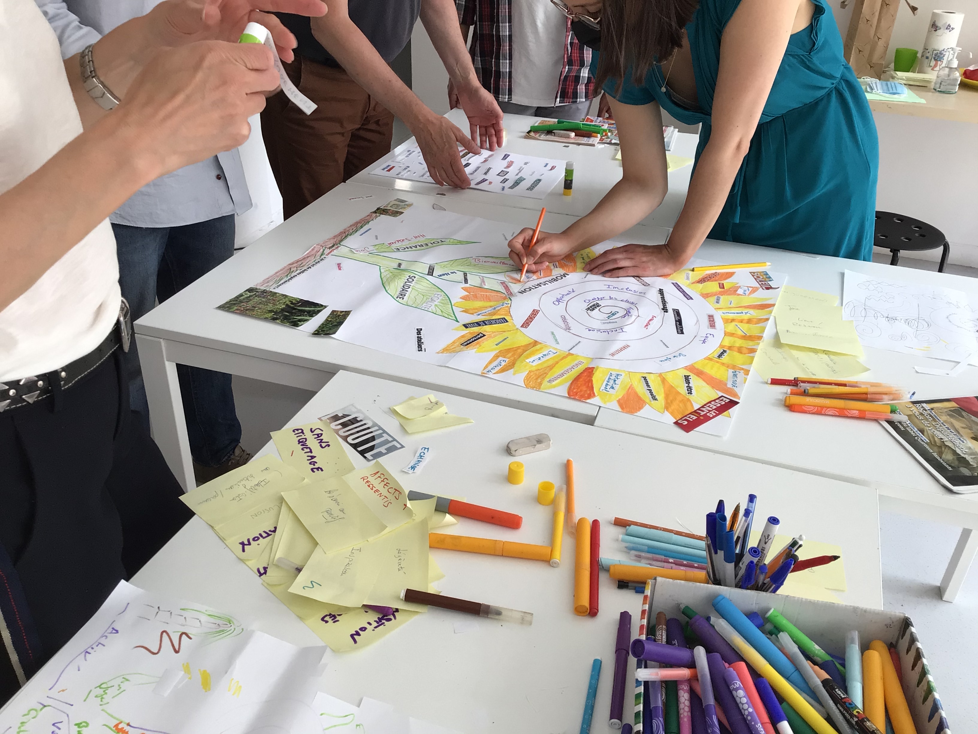 Photo d'Activ'Acteurs en train de réaliser leur fresque